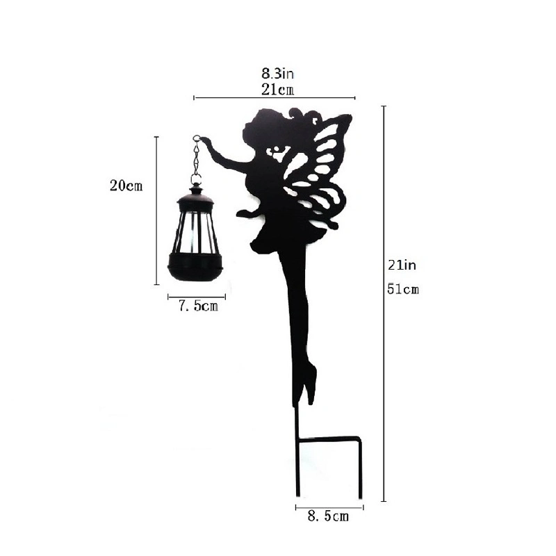 Outdoor Garden Holiday Decoration Wholesale/Supplier Solar Powered Water Proof LED Metal Fairy with Lantern Yard Decorative Lighting with Stake