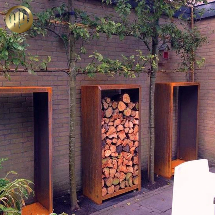 Corten Steel Rectangular Metal 2mm Thickness Garden Decoration Wood Storage