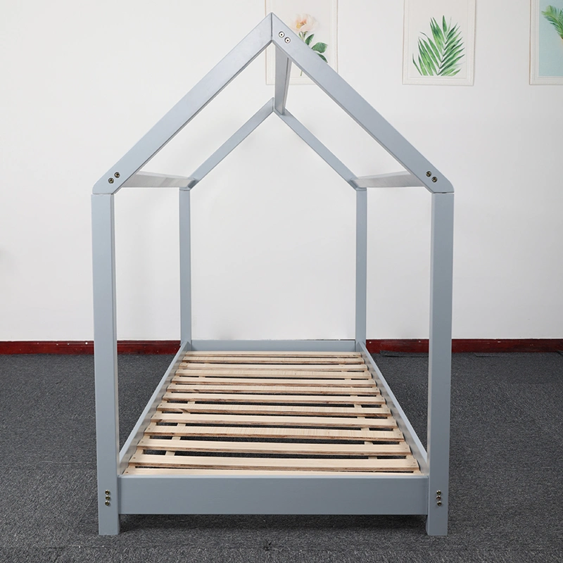 Eco-Friendly Nordic Wood Kids House Bed Frame for Baby Furniture