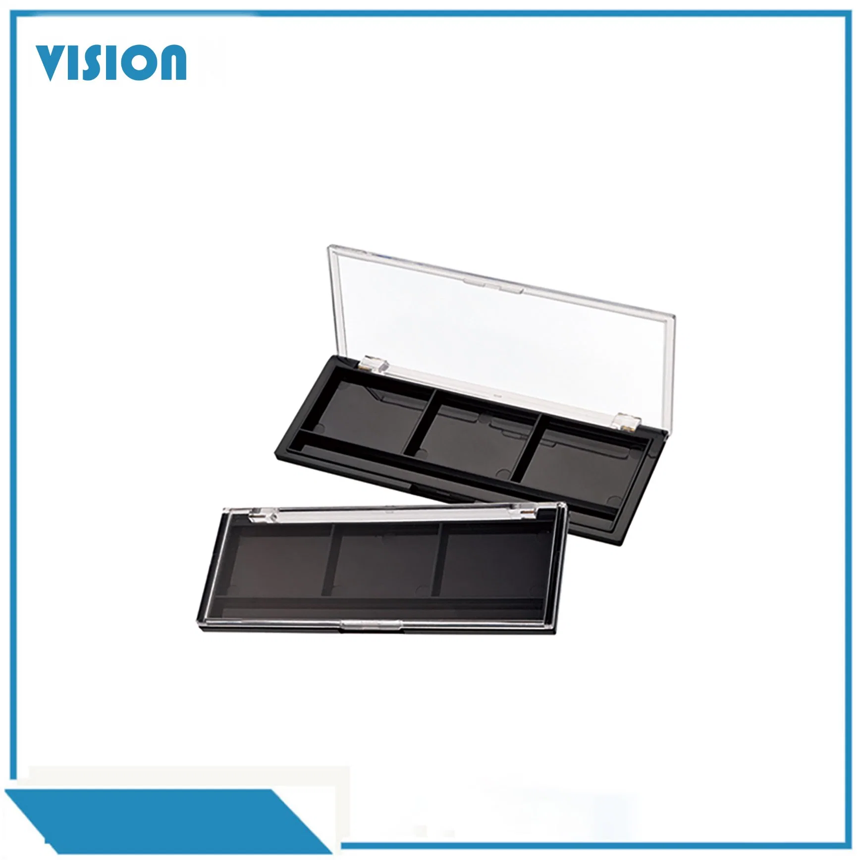 Y246 3 Color Eyeshadow Box Plastic Cosmetic Packaging Case with Transparent Cap