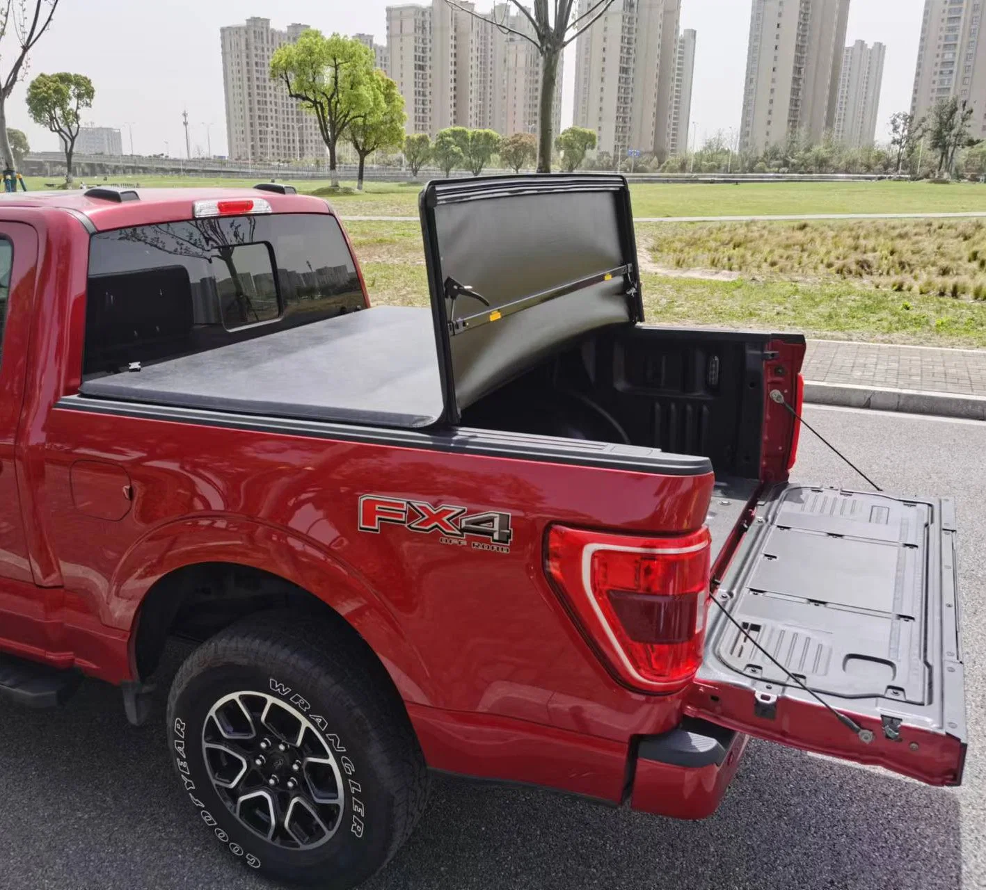 KSCPRO Soft Tri Fold Truck bed Tonneau Pickup Cover for Dodge Ram 1500 2500 3500