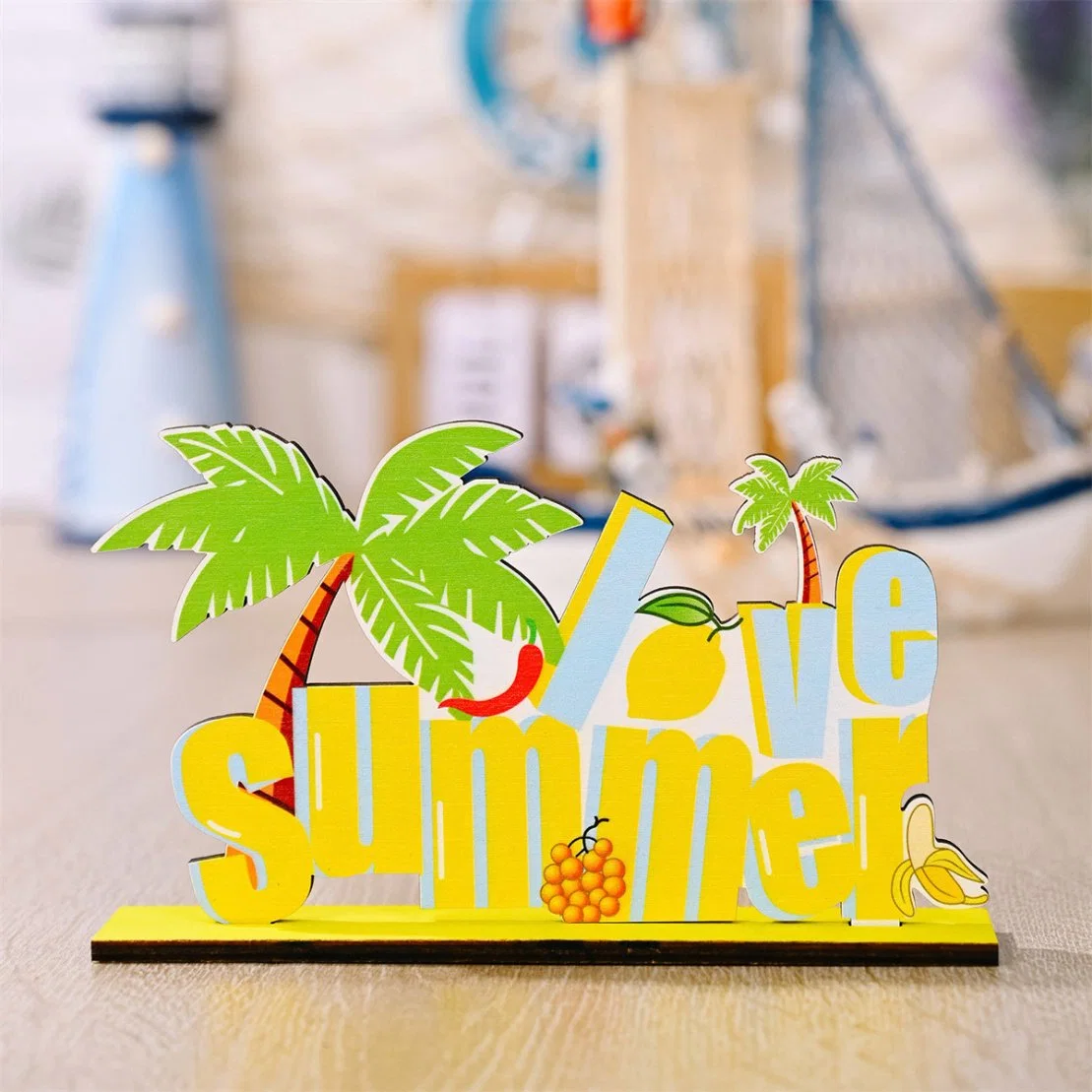 Wooden Crafts Table Ornaments Summer Beach Hawaii Aloha Gifts Party Decorations