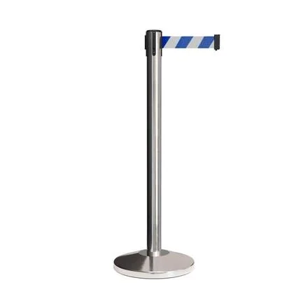 Crowd Control Stainless Steel Post Retractable Belt Barrier Stanchion