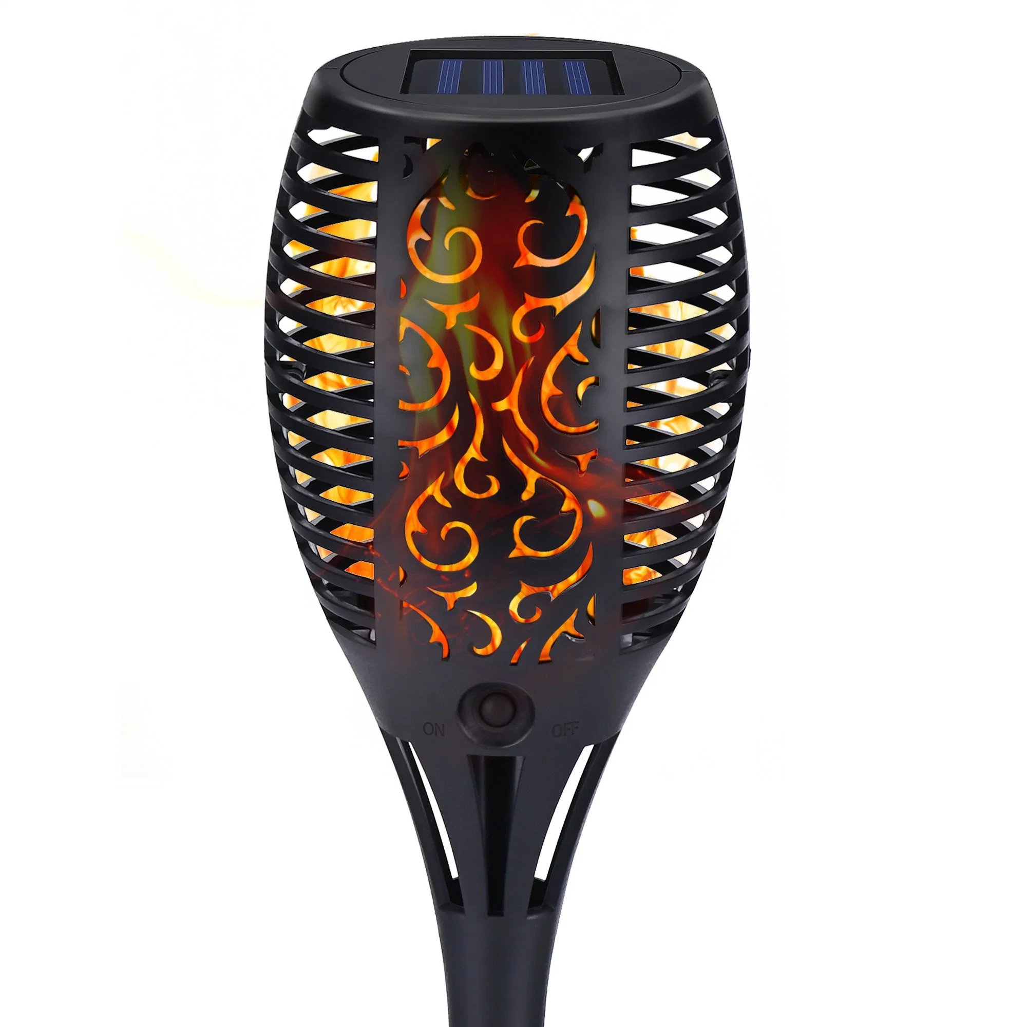 Lumières solaires extérieures, 34 LED Torche avec éclairage de décoration à flammes vacillantes, allumage/ extinction automatique, torches solaires étanches pour jardin, paysage, cour et patio.