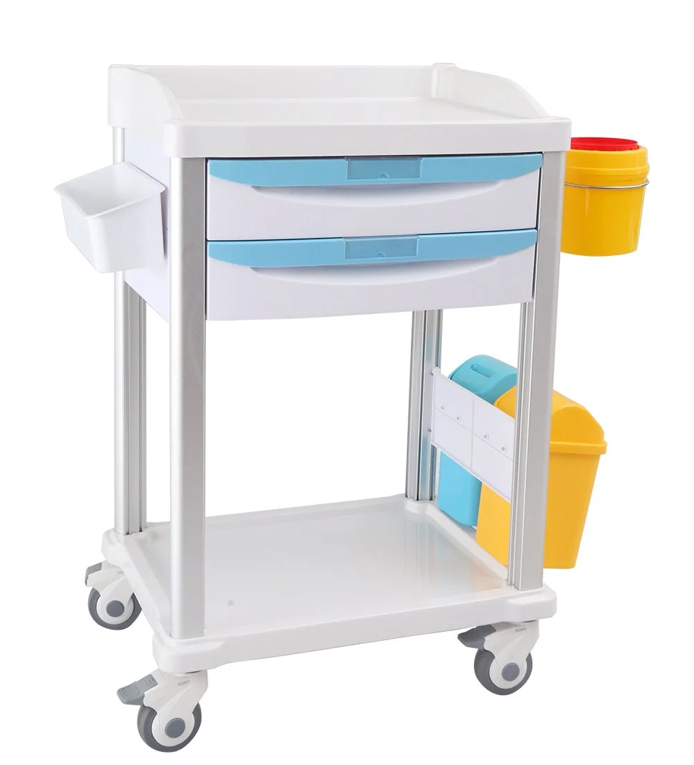 [CT850] ABS Linen Trolley and Cart with Drawers for Medical, Emergency, Logistic, Laundry, Treatment, Medicine Distribution, Anesthesia as Hospital Equipment