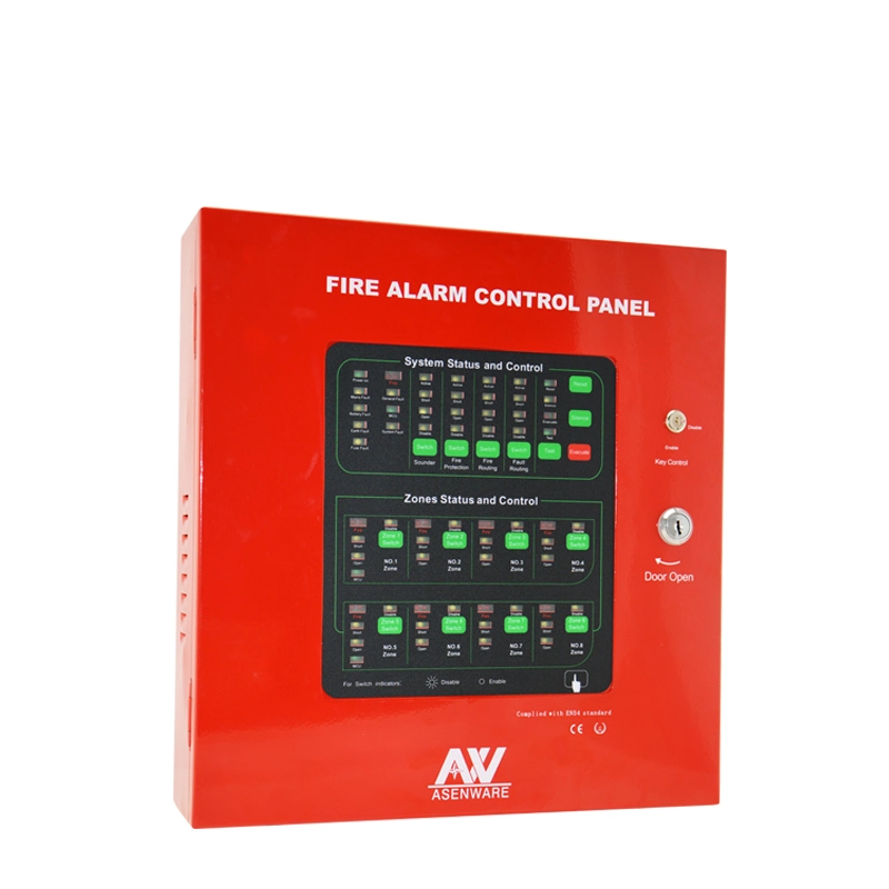 Asenware 8 Zona de Incêndio de Alarme de Incêndio Convencionais do Painel de Controle do Projeto