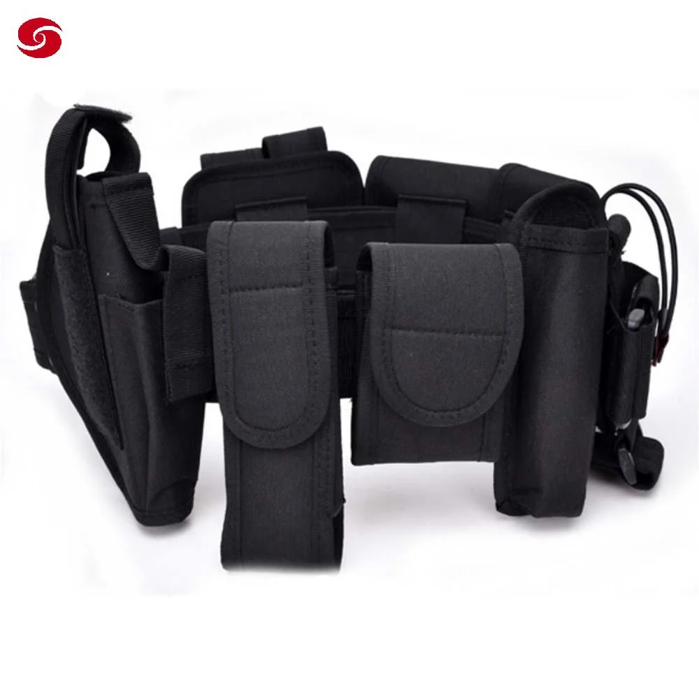 Police Belt Outdoor Training Nylon Belt Bag Multifunctional Tactical Military Belts with Pocket and Pouches