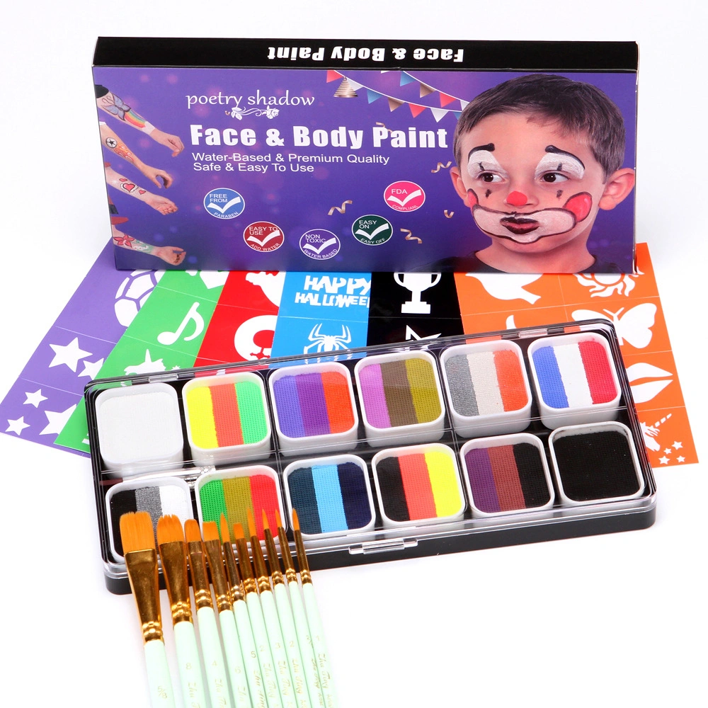12 Colors Washable Professional DIY Make up Kids Face Paint for Festival Performance