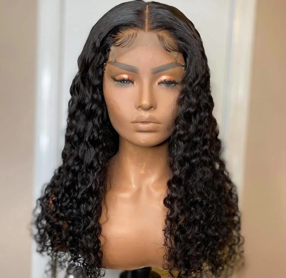 Hot Beauty 13X4 Lace Frontal Wholesale Cheap Wig Deep Curly Raw Virgin Cuticle Aligned Hair Brazilian Wigs Human Hair Lace Front