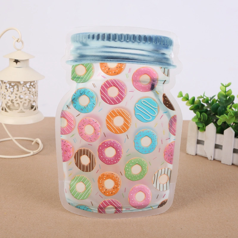 OEM Shaped Bottle Plastic Packaging Bags for Food Packaging Nuts Candy Biscuits