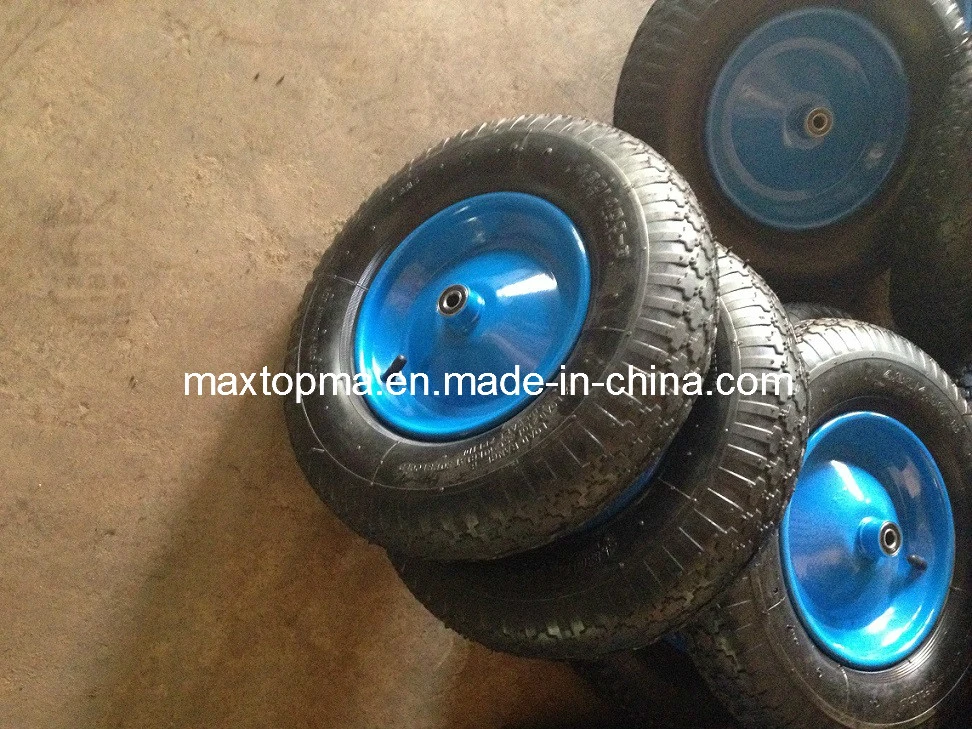 400-8 Poland Market Penumatic Rubber Wheel with Axle