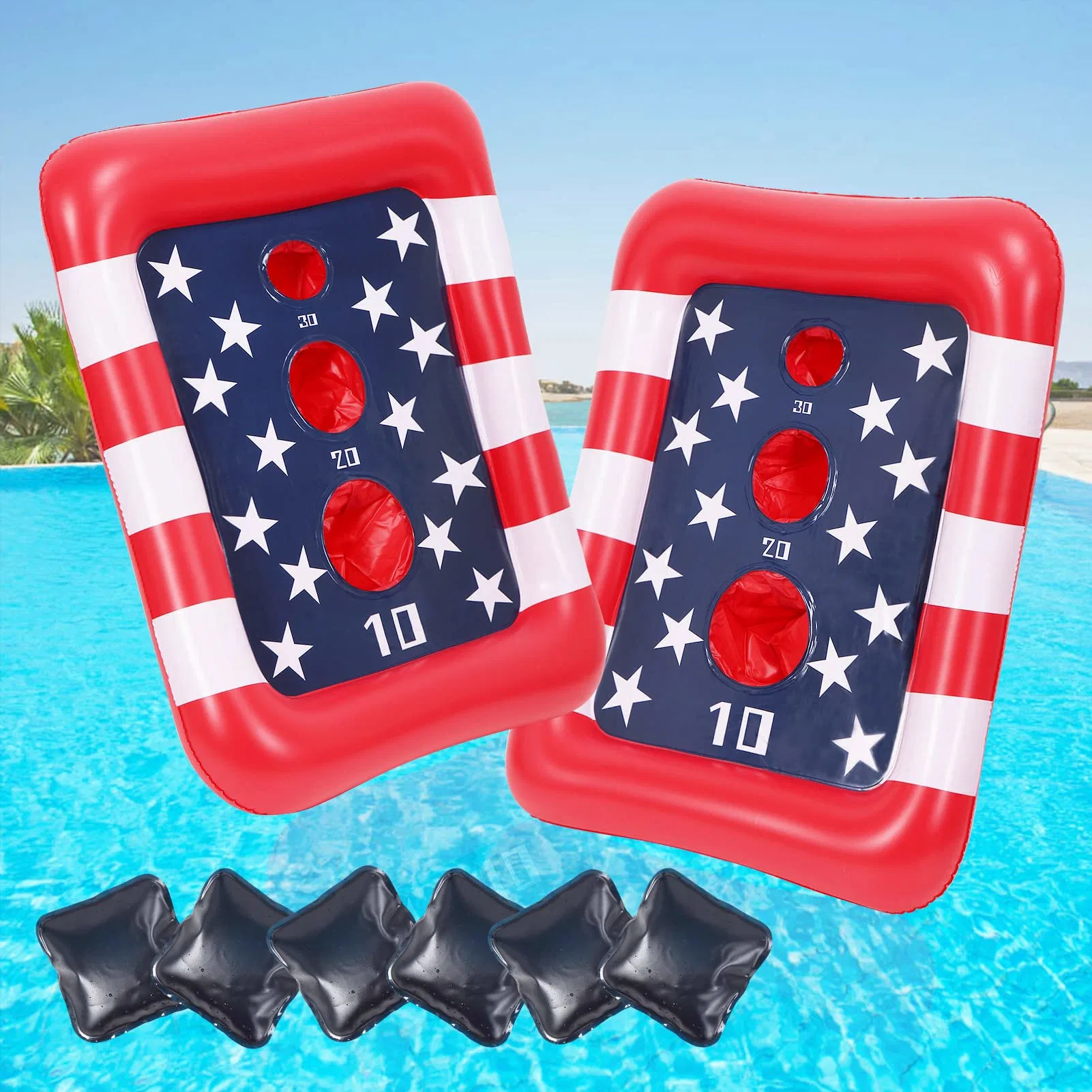 Aufblasbare Sommer Pool Spielzeug Bean Bag Toss Spiele Schwimmende Set