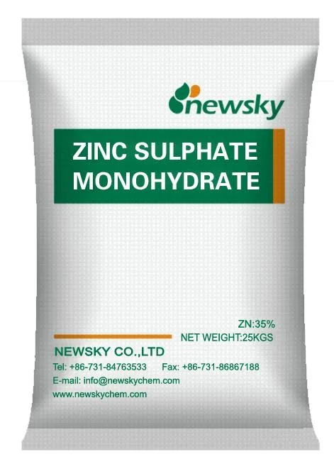 Haute qualité/performance à coût élevé 35% min Utilisé comme additifs alimentaires pour animaux Sulfate de zinc monohydraté de qualité alimentaire