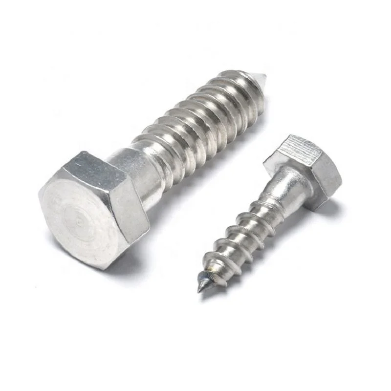 DIN571 Carbon Steel Self-Tapping Screws External Hex M6 M8 M10 M12 Zinc-Plated Lengthened Wood Screws