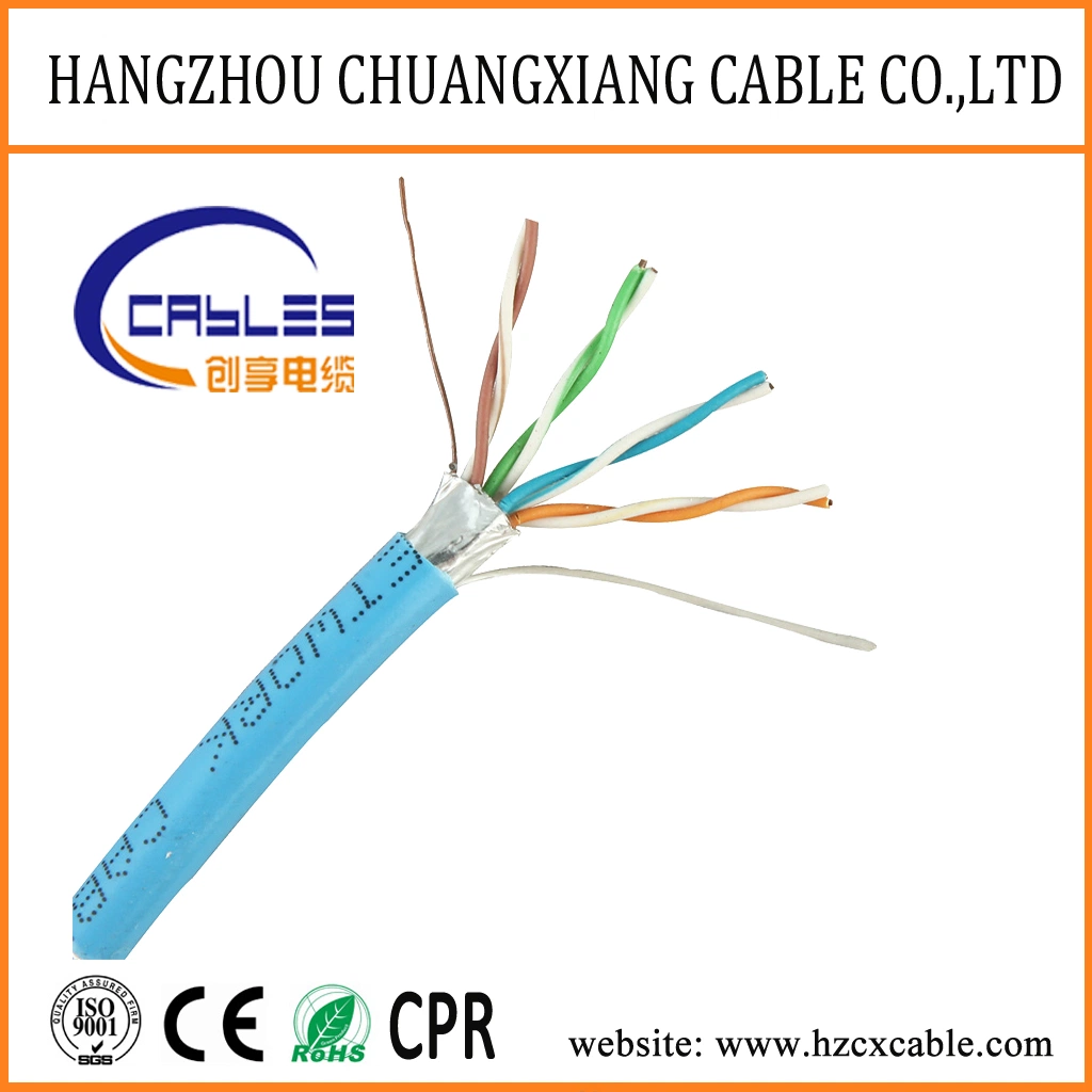 OEM Free Sample RJ45 Indoor Network Cable Communication Computer Cable Use FTP Cat5e Cable Ethernet LAN Cable Copper Wire