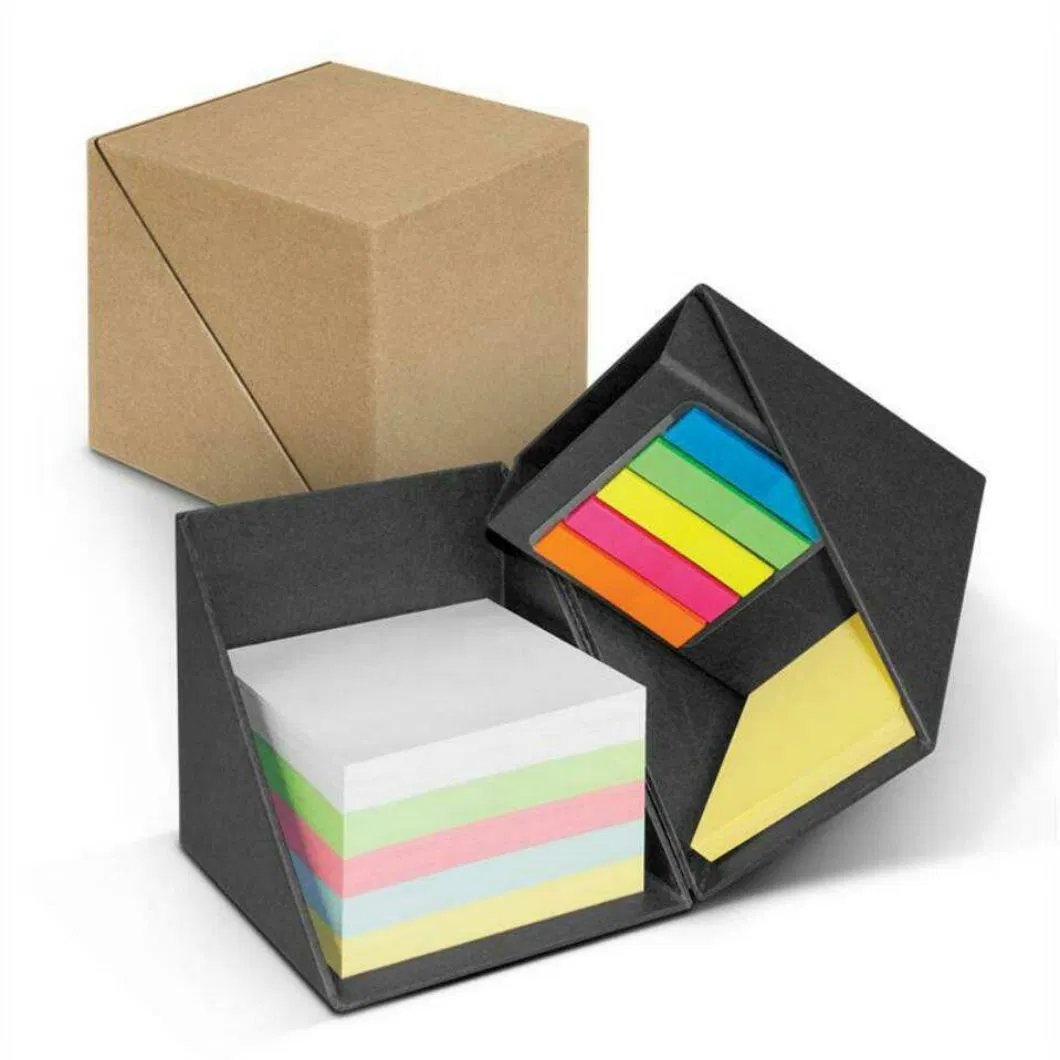 Professional Manufacturers Custom Office Desktop Combined Type Sticky Notes Eco Friendly Cube Memo Pad Box with Pen Holder