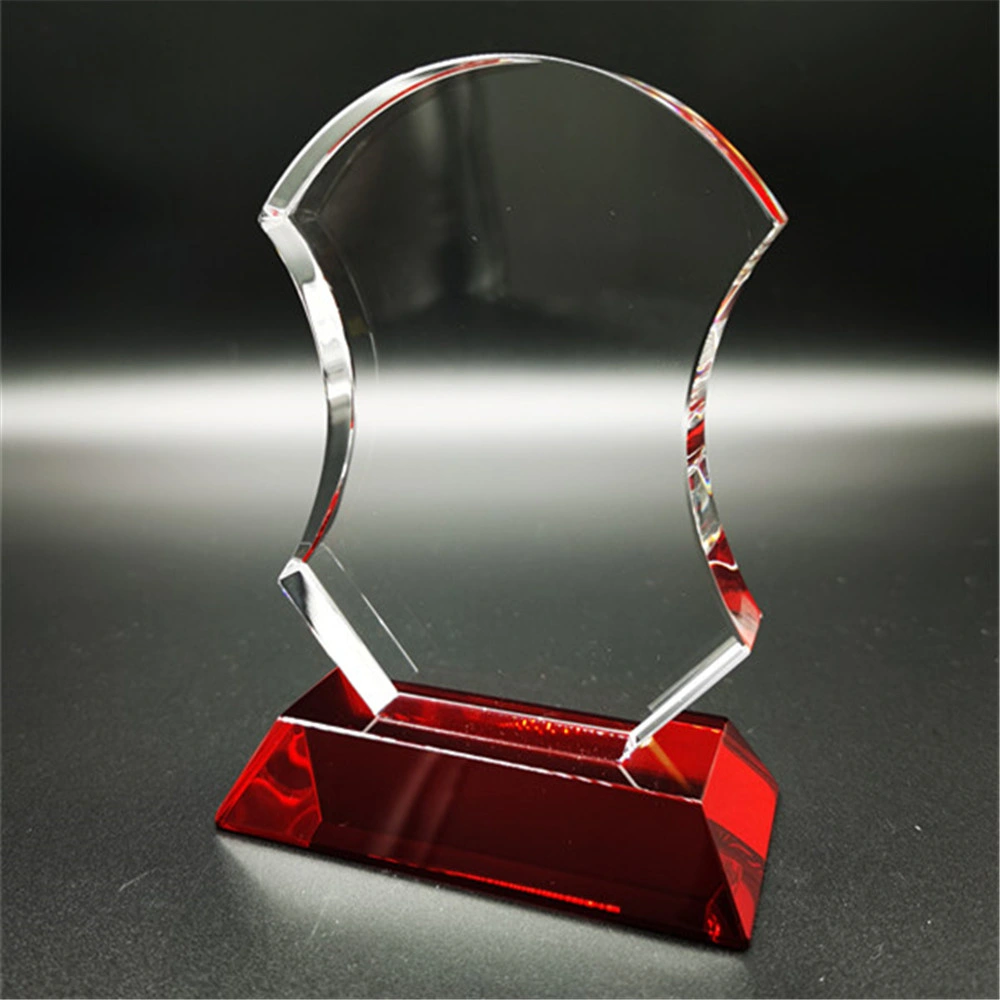 Crystal Golf Trophy Red Base