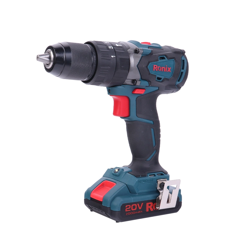 Ronix Model 8905K 20V Lithium Battery Brushless Power Hammer Drilling Machine Cordless Drill