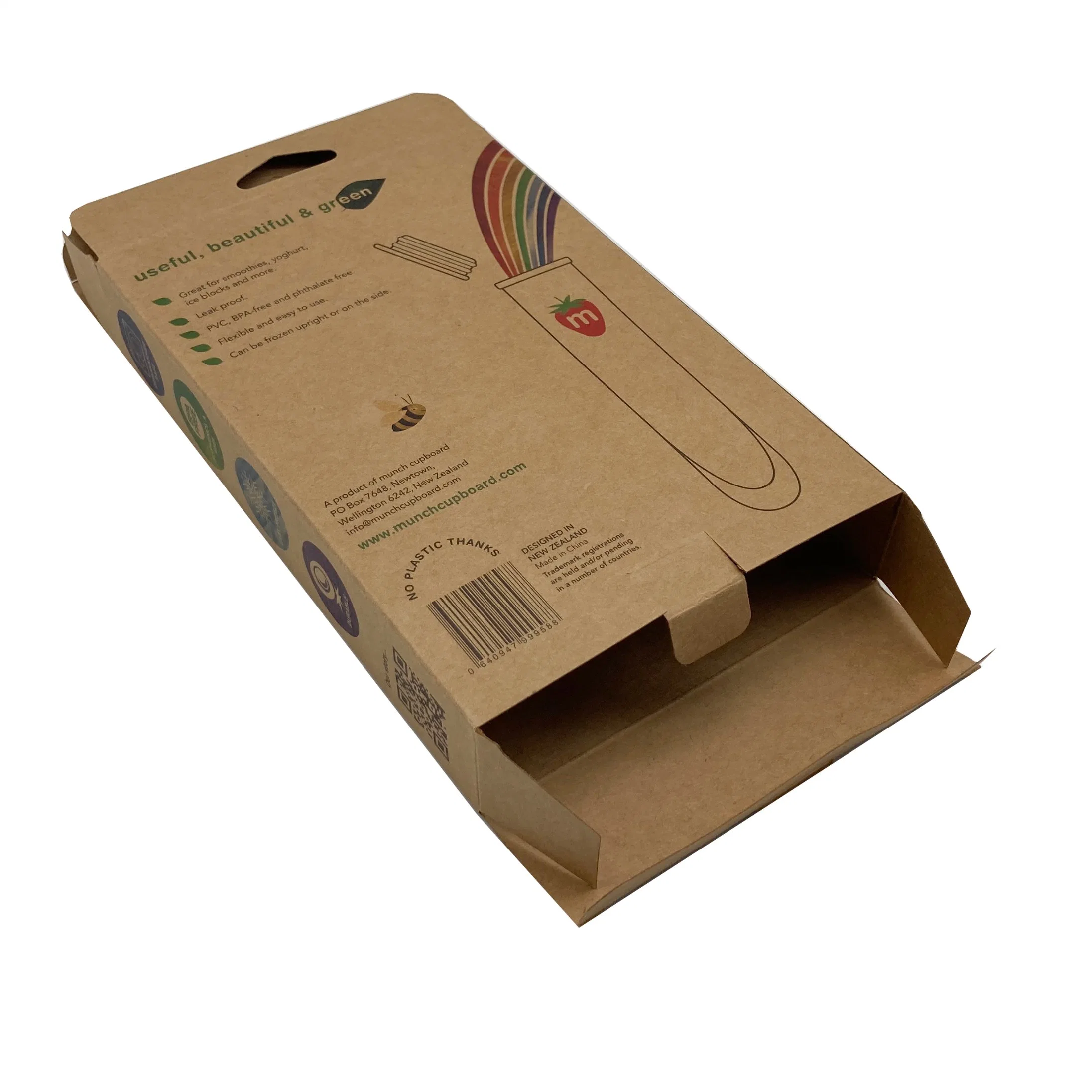 Custom Logo Printed Kraft Paper Gift Carton Box with Hook and Clear PVC Window