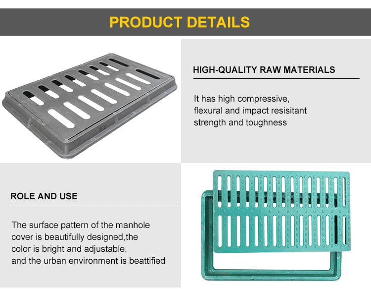 Composite Gully Grating in Different Size FRP Drain Cover Road Drain Covers and Grate