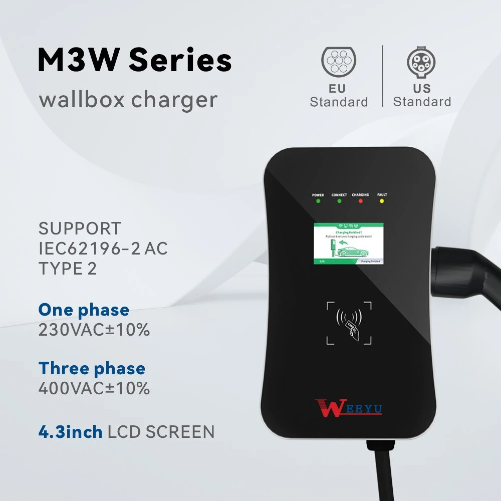 3 Phase 22kw 32A Charger Station with Electric Car Charging Cable Wallbox EV Charger with Load Balance