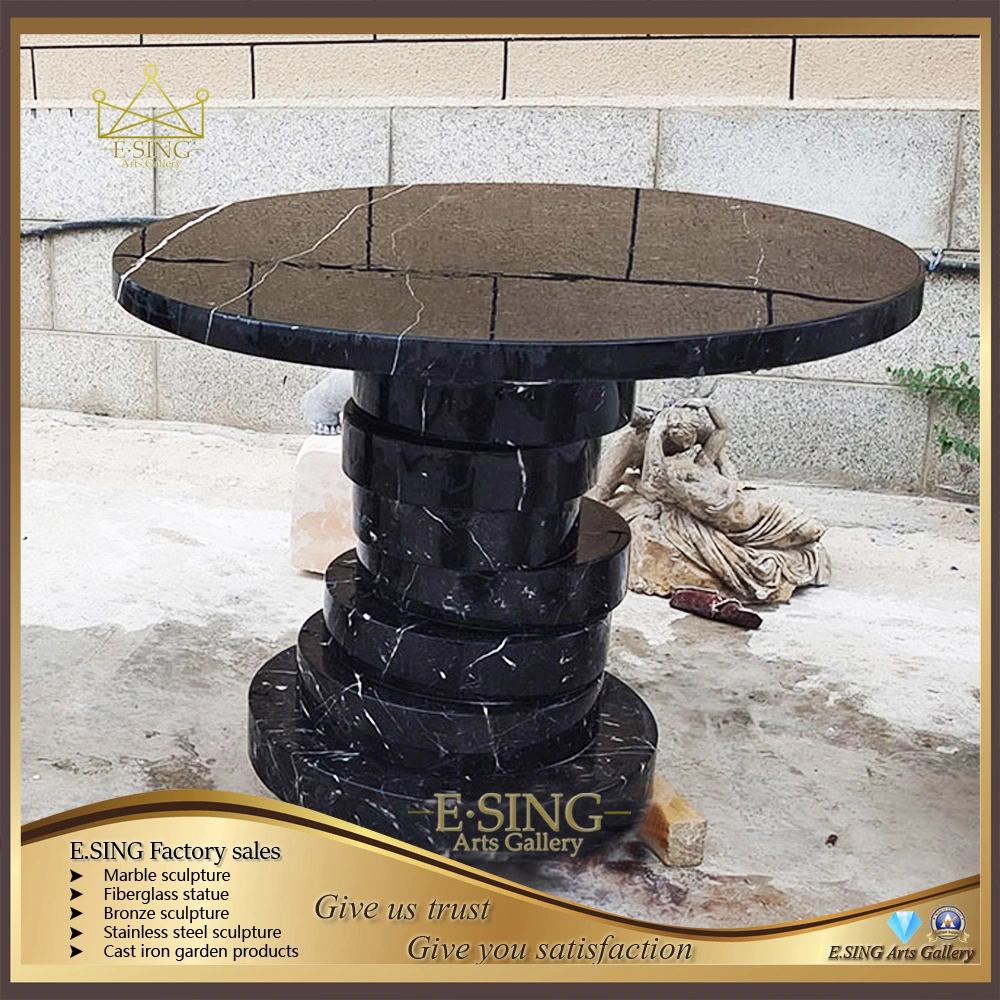 Modern Fashion Black Marble Round Dining Table