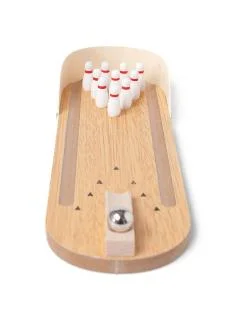 Wooden Bowling Game 19PCS Tabletop Mini Bowling Set