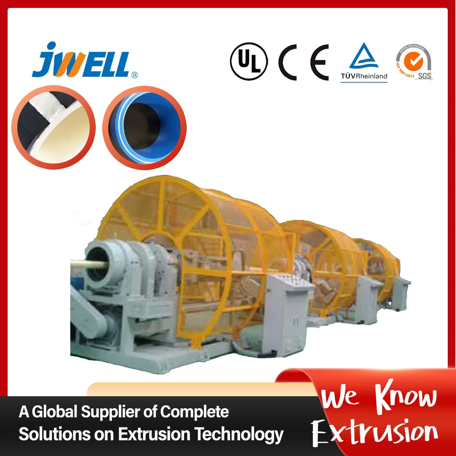 Jwell High Pressure Rtp Twisted Composite Tube Extrusion Line/Hose Extruder