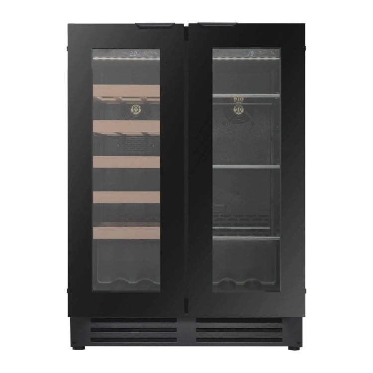 Under Counter Embedded Kitchen Wine Cooler Fridge Double Door Wine Cooler Cellar Refrigerator