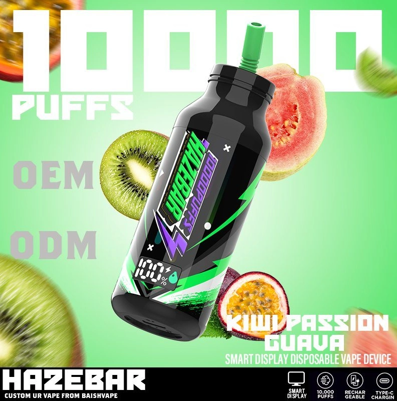 Hazbar 10000 Puff Zbood طباعة العلامة التجارية الخاصة بك مرة واحدة مرحبا 21000/20000/1000/2000/3000 تمرين وضعية القرد مع استخدام حفظتي كوليت E Cigarette يمكن التخلص منها