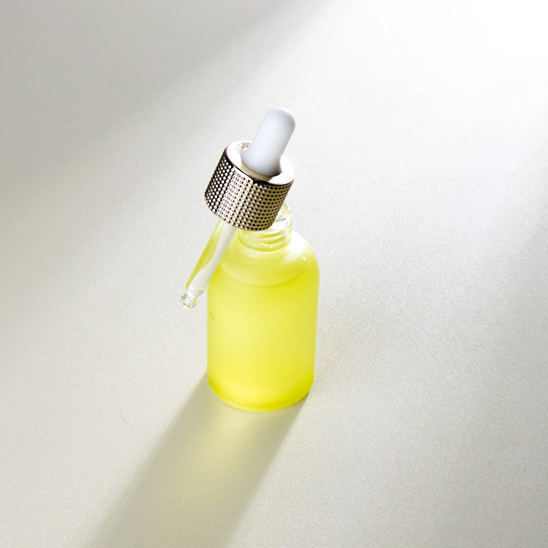 High quality/High cost performance  Frosted Yellow Transparent 40ml Empty Rond Glass Essential Oil Dropper Bottle Serum Bottle Skin Care Packaging