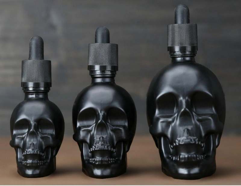 30ml Skull Glass Dropper Bottle Liquid Dropper Bottle Perfume Oil Bottle with Nipple