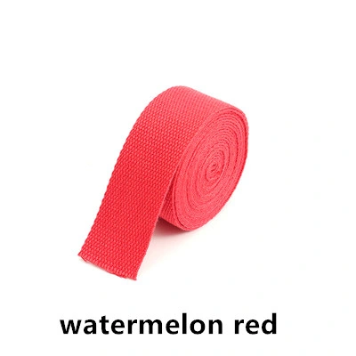 Watermelon Red Color Backpack Strap Luggage Bag Sewing Accessories Polyester Cotton Thick Plain Canvas Belt Webbing