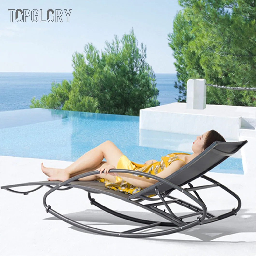 New Design Series Aluminium Frame Textilene Leisure Beach Chaise Outdoor Sun Lounger