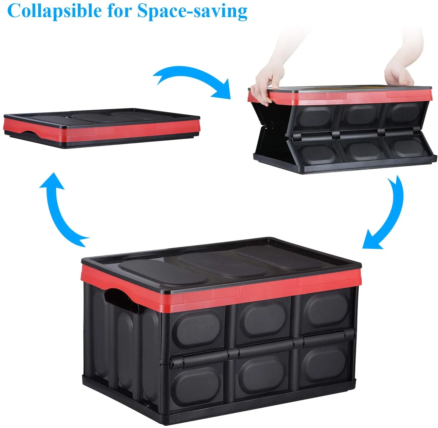 Extra Large 120L Stackable Storage Container Basket, Folding Plastic Crates Storage