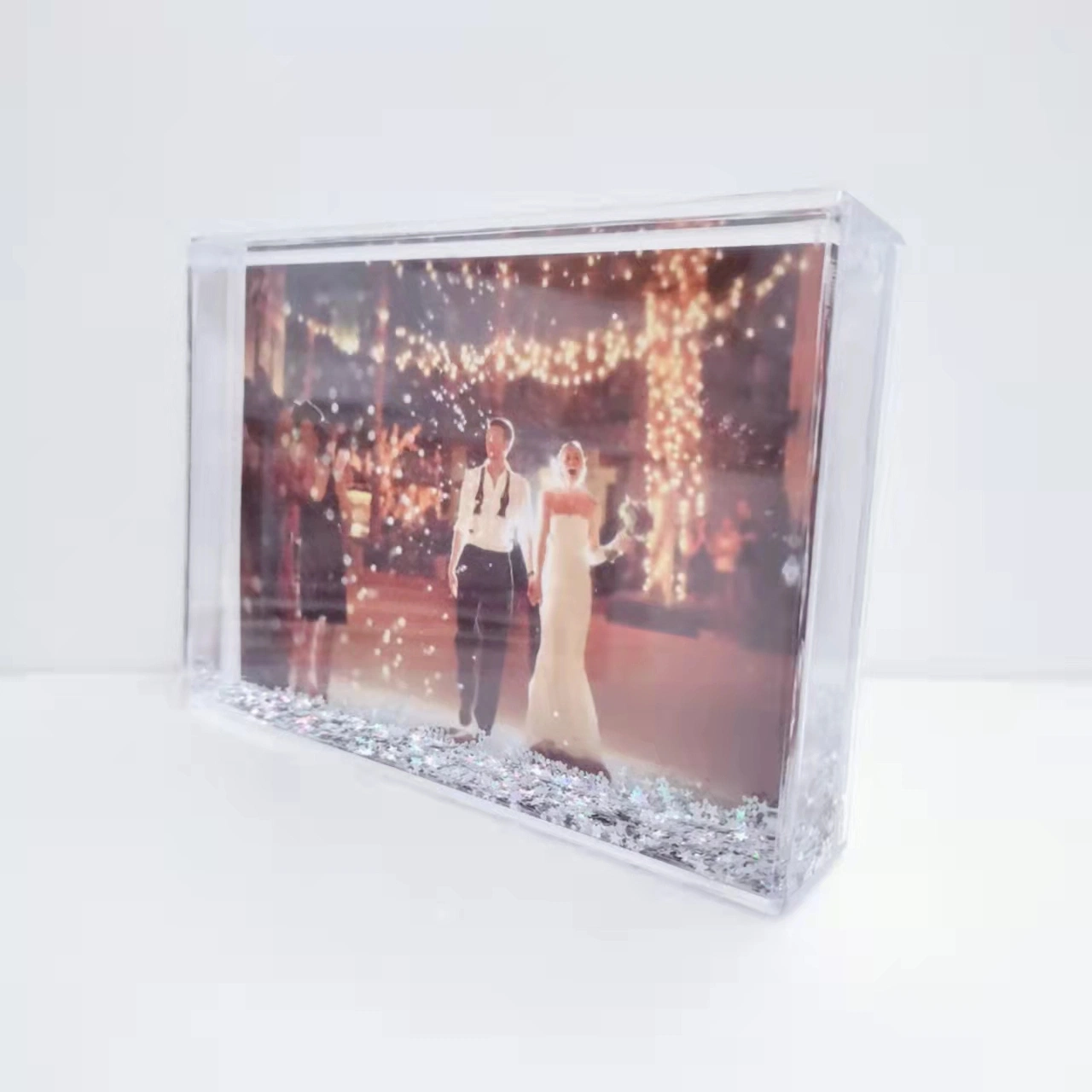 4*6 Inch Glitter Shake Frame with Water Acrylic Wedding Gift