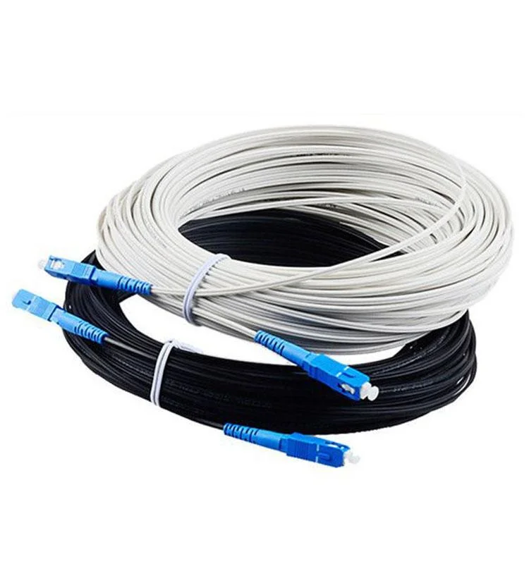 Available Outdoor Sc Sm 100m FTTH Drop Fiber Optic Patchcord Optical Patch Cord Jumper Cable in Telecommunication