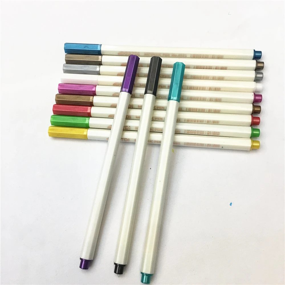 12 Colors Metallic Color Pen Markers Set for School Office Stationery Supply