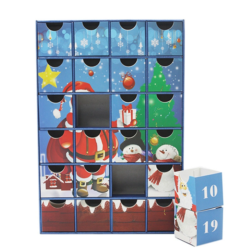 Custom Gift Empty Blank Christmas Advent Calendar Packaging Box for Kids