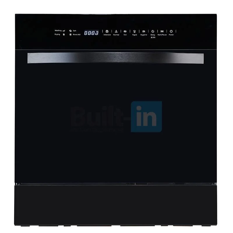 Built-in 8 Place Sett. Black Dishwasher Touch Control 5 Wash Programs UV Light Sterilization