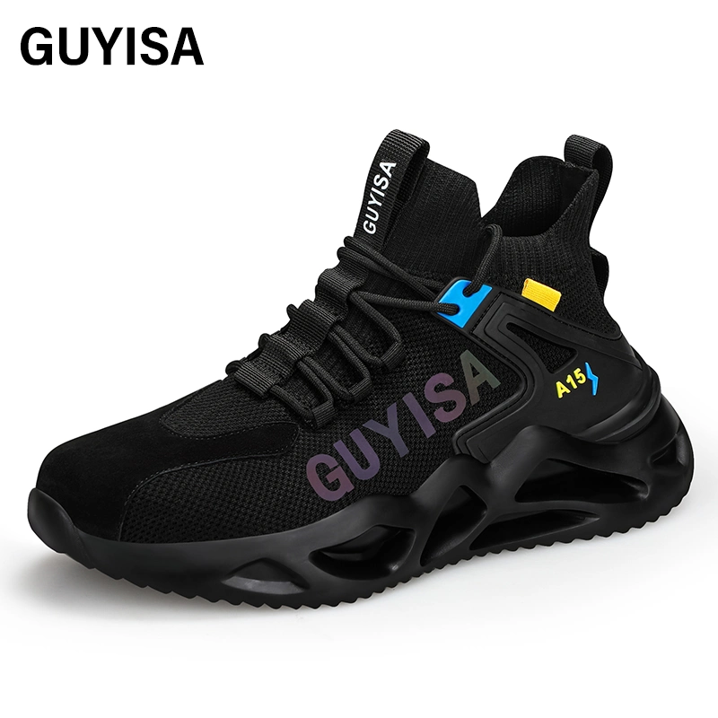 Guyisa Brand Professional Protective Lightweight Rubber Plastic Sole Breathable Upper Steel Toe Men's Guyisa Safety Shoe