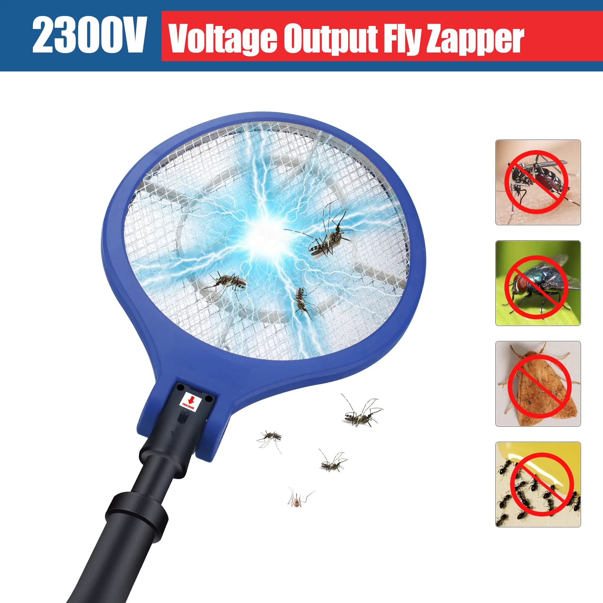 Wholesale/Supplier ODM Travel Retractable Electric Fly Swatter Bug Zapper Mosquito Killer