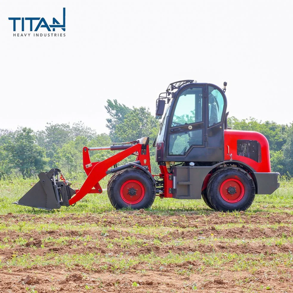 Chinese TITAN TL08 800kg 0.8 Ton Compact Small Mini Wheel Loader with Snow Bucket