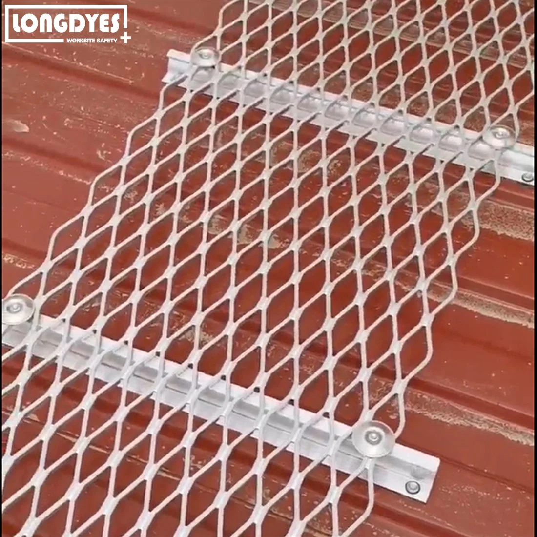 Horizontal Lifeline System Anti Slip Aluminum Roof Walkways with Safety Railing