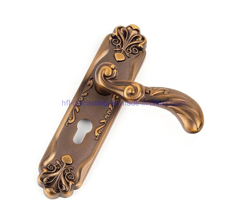 Zinc Alloy Door Handle Die Casting Hardware Furniture Door Handle with Plate