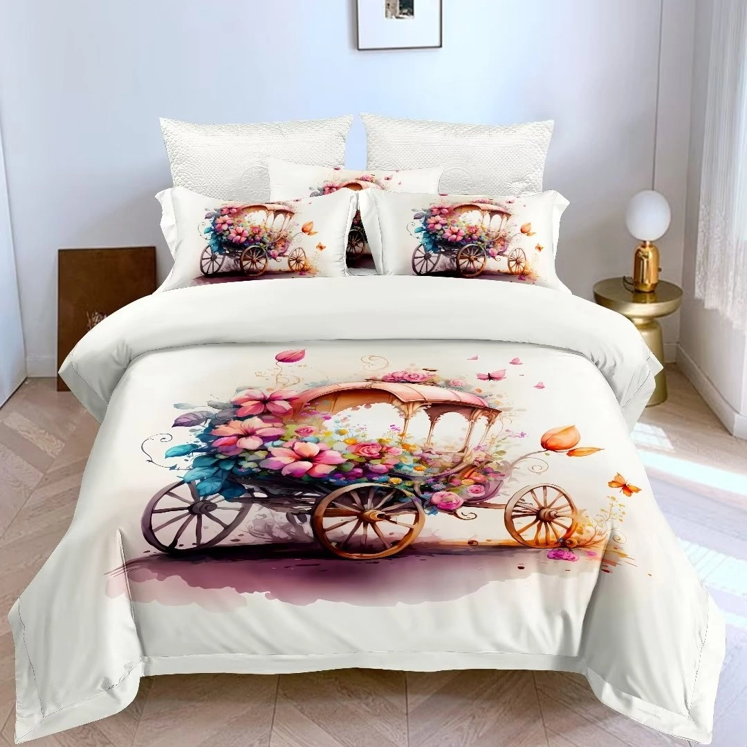 Romántico patrones de flores estampadas cama en una bolsa de invierno Comforter Establecer