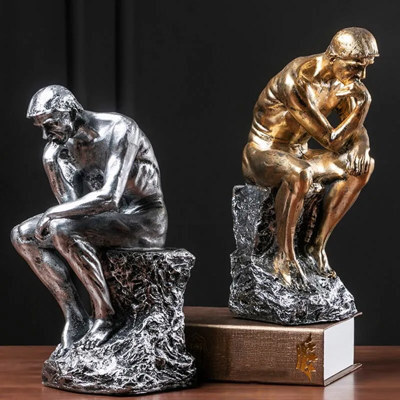 Custom Hochwertige Hand Polieren Bronze Figur Der Denker Skulptur