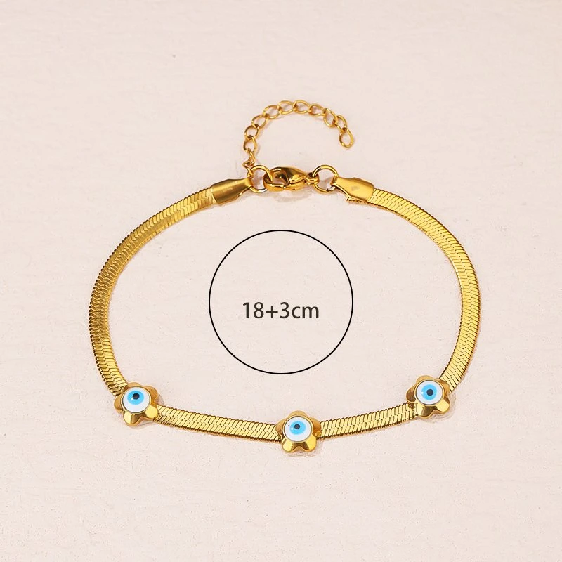 New Fashion Gold Plated Stainless Steel Jewelry Evil Eye Bracelet for Women
