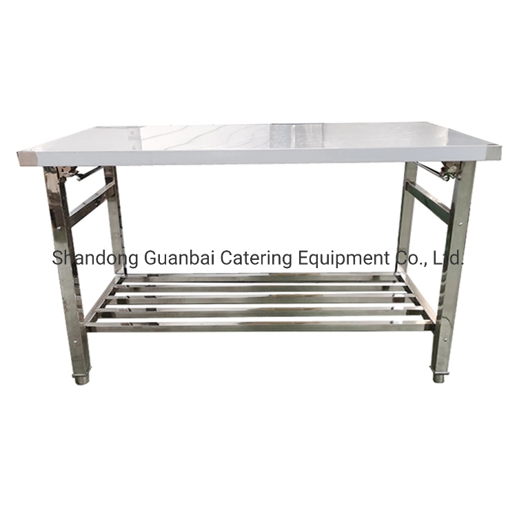 industrial stainless steel work table with frame on three sides