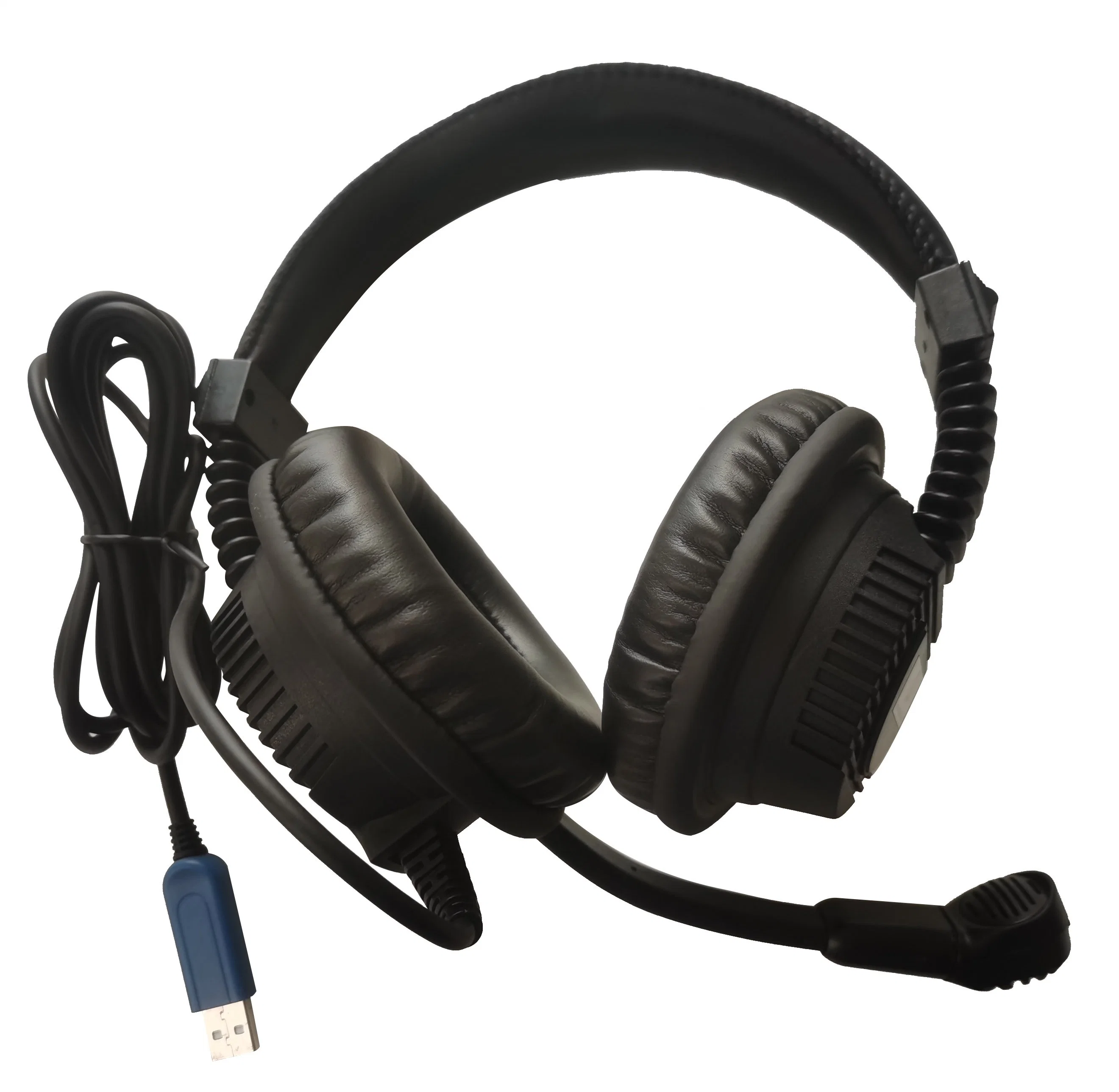 Laboratório de linguagem de fone de ouvido USB PVC Auricular Stereo Mix Headphone CM6206